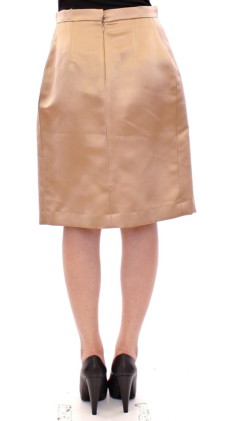 Brown Silk Solid Mini Pleated Skirt - X excelência