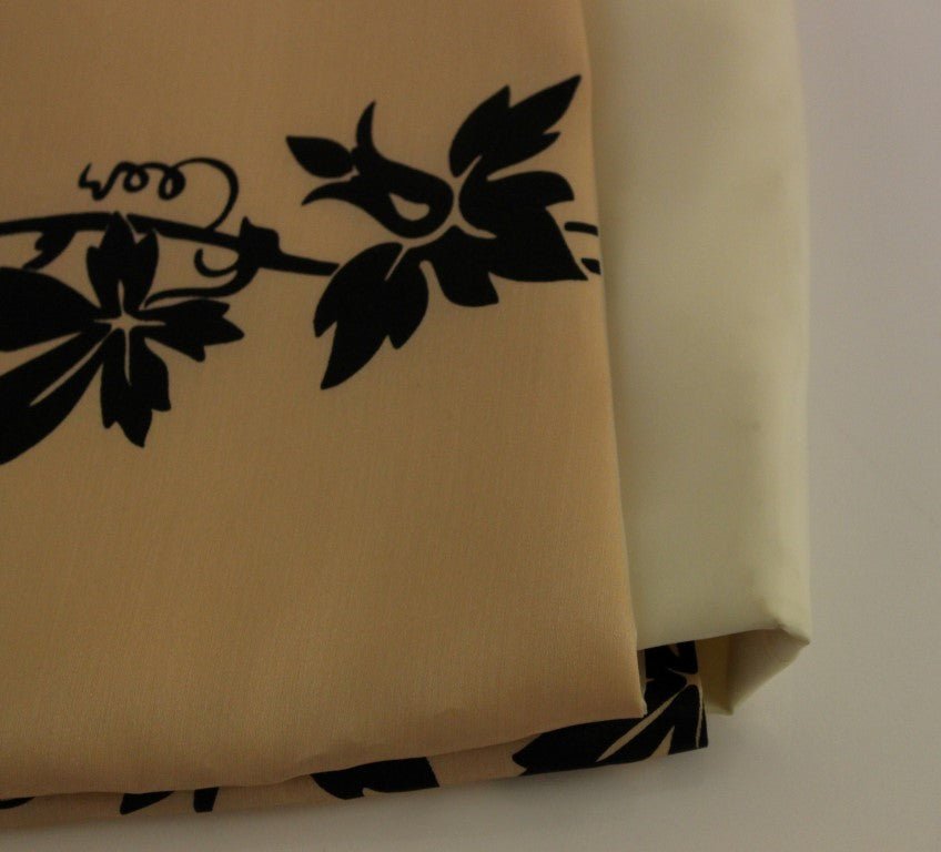 Beige Floral Print Silk Mini Skirt - X excelência