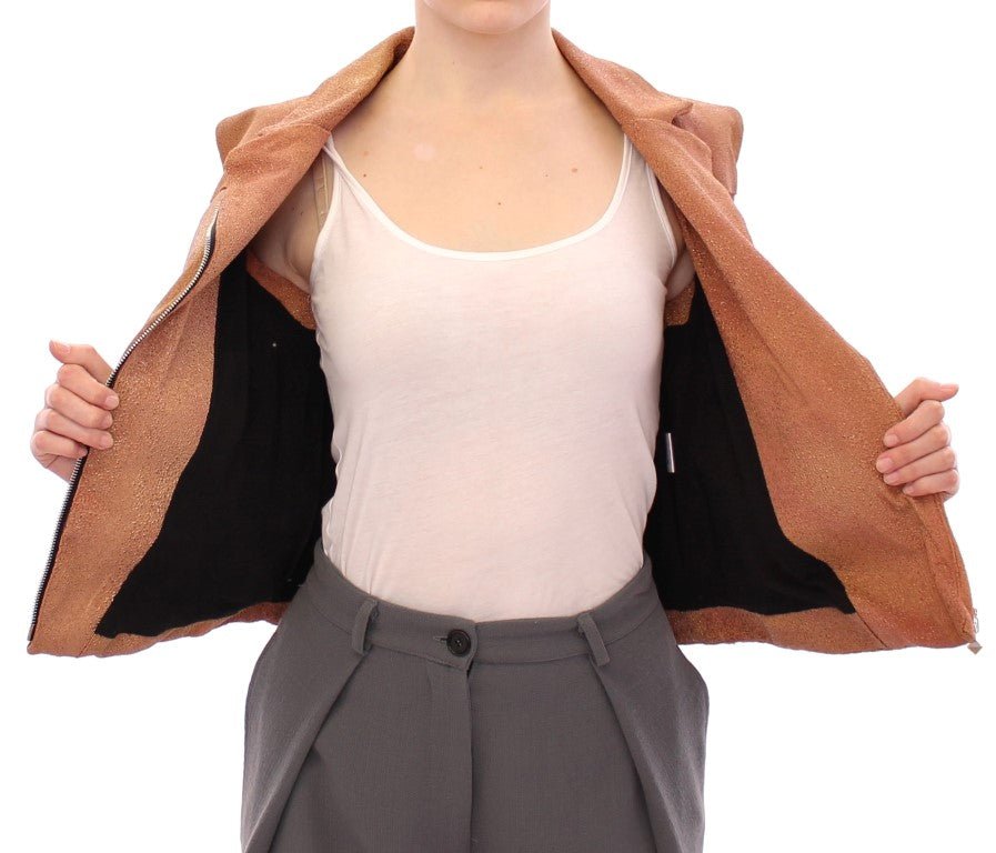 Brown Leather Jacket Vest - X excelência