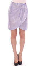 Purple Viscose Above-Knee Wrap Skirt - X excelência
