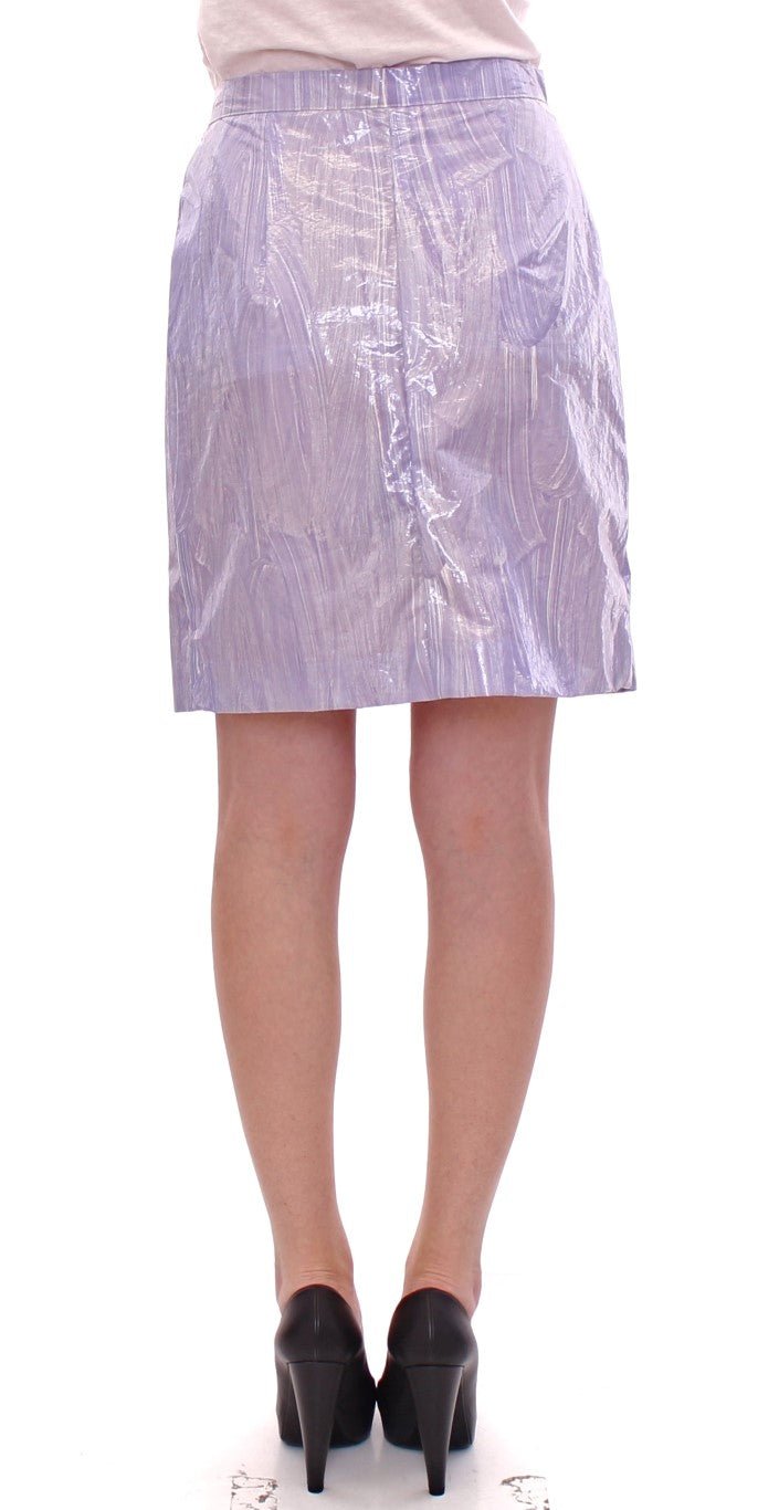 Purple Viscose Above-Knee Wrap Skirt - X excelência