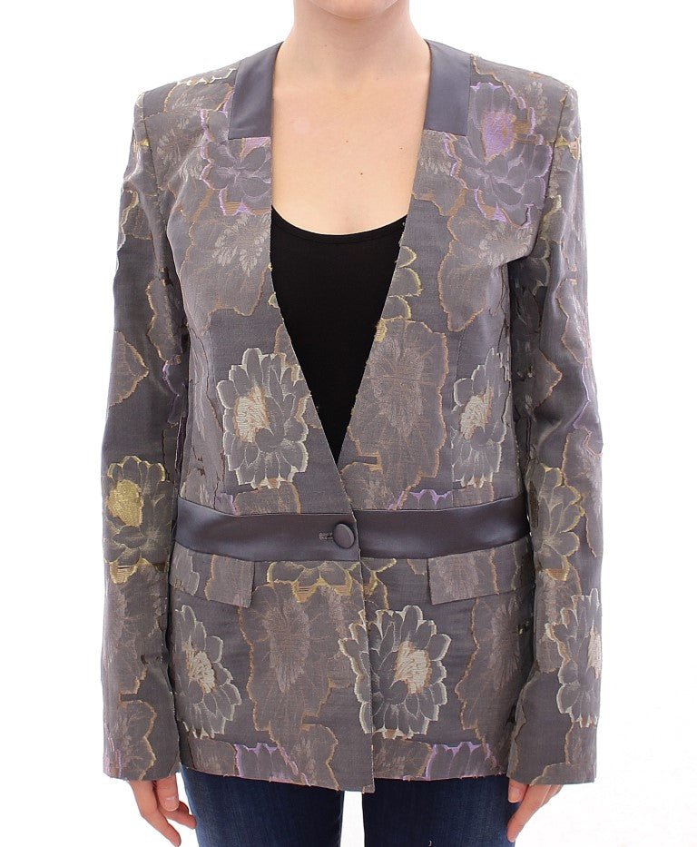 Multicolor Silk Floral Cotton Blazer - X excelência