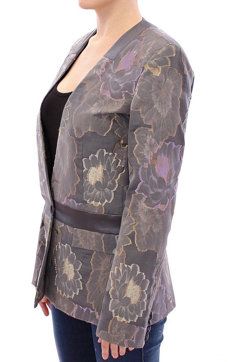 Multicolor Silk Floral Cotton Blazer - X excelência