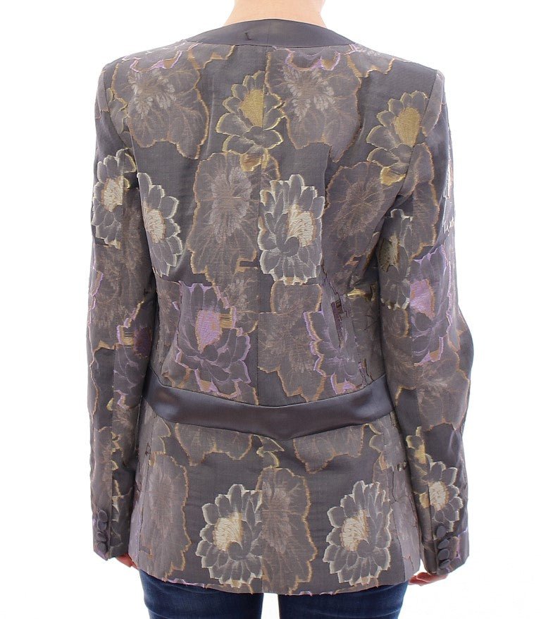 Multicolor Silk Floral Cotton Blazer - X excelência