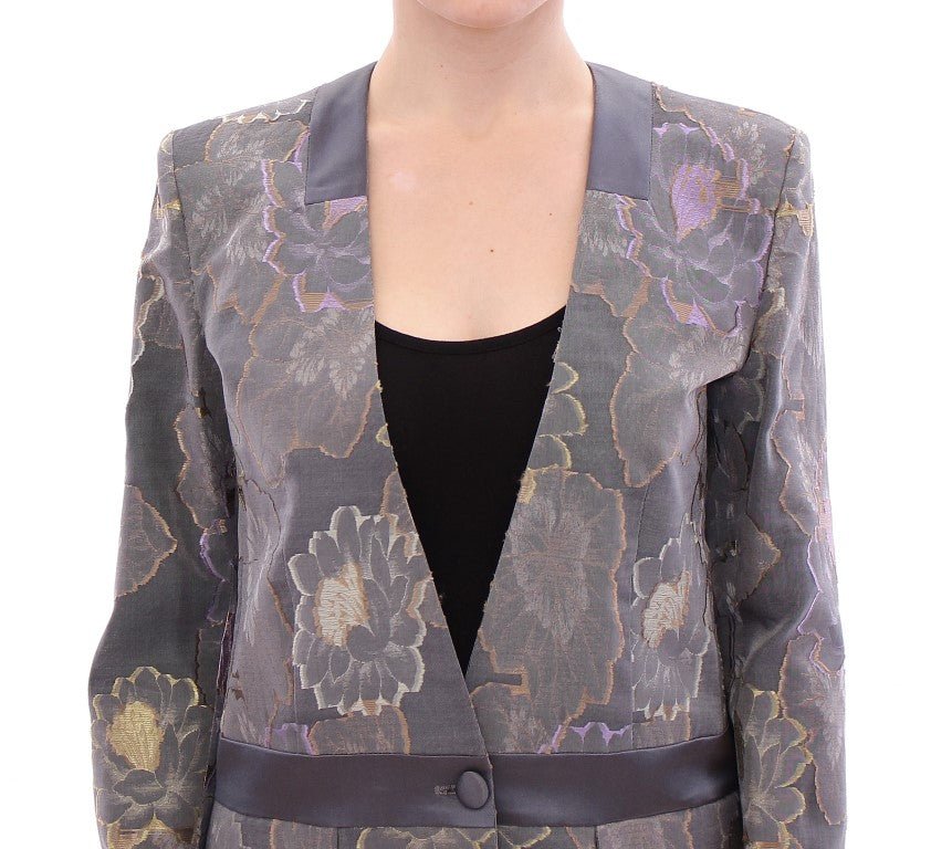 Multicolor Silk Floral Cotton Blazer - X excelência