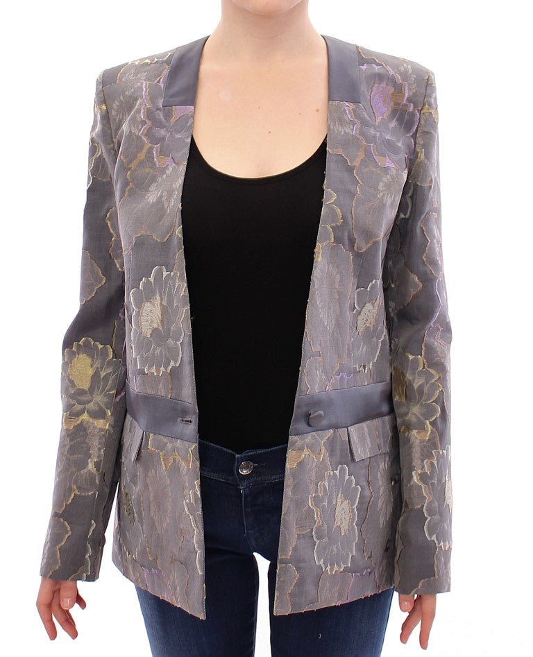 Multicolor Silk Floral Cotton Blazer - X excelência