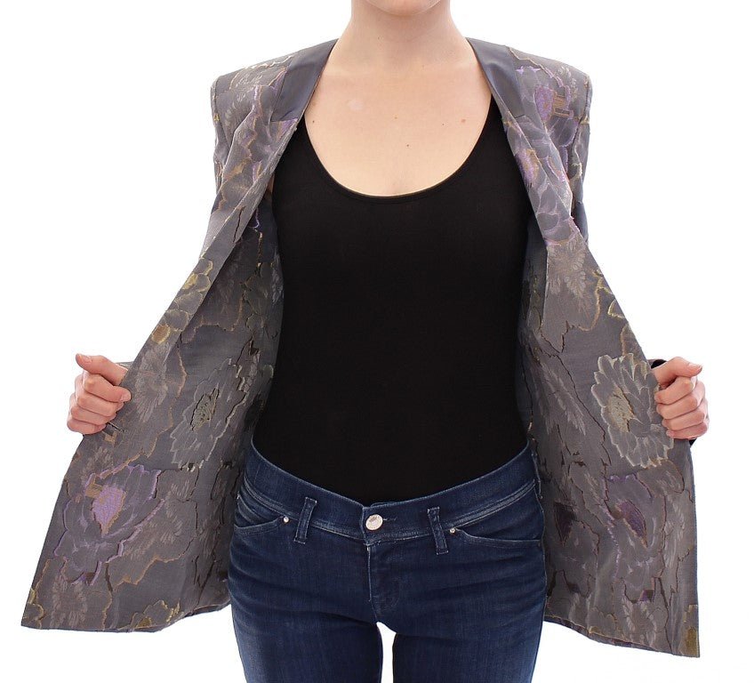 Multicolor Silk Floral Cotton Blazer - X excelência