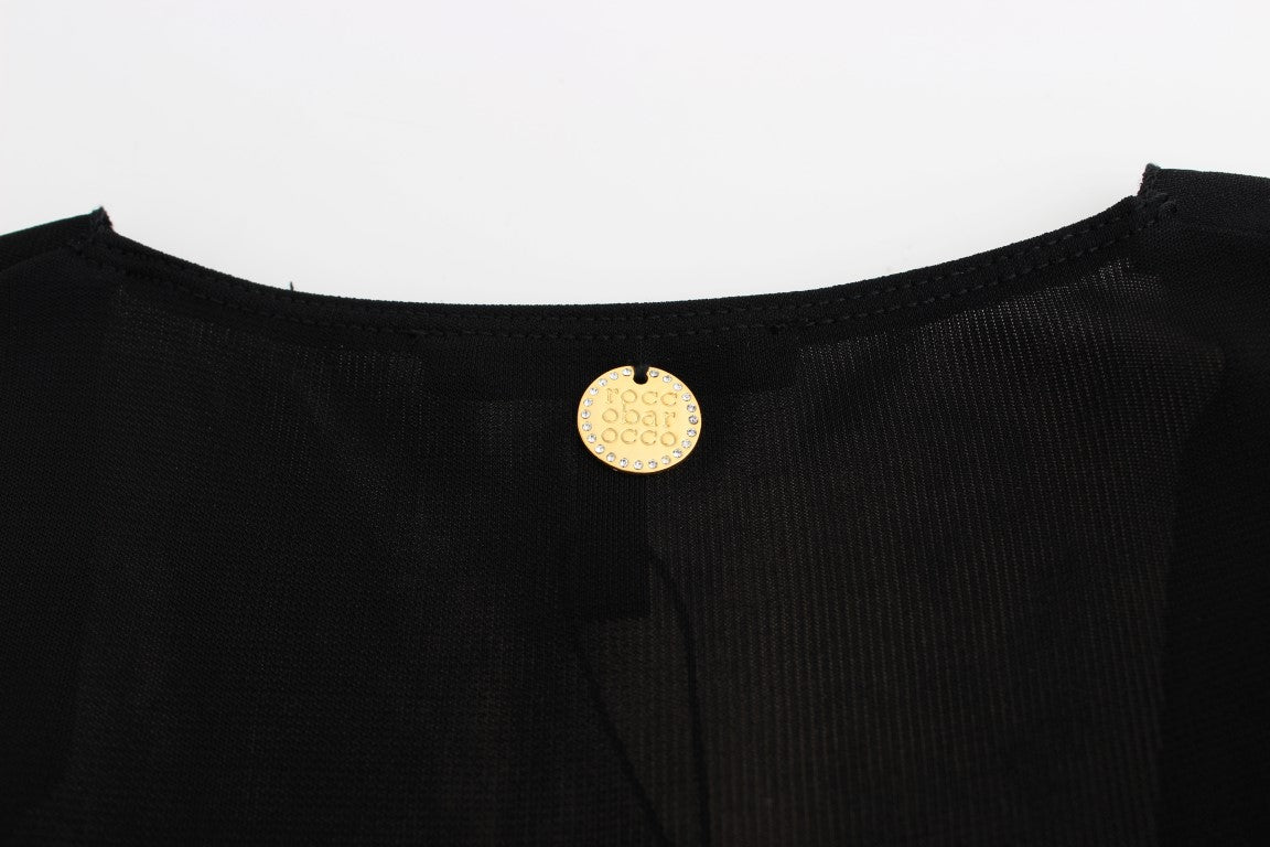 Black Embellished Jersey Mini Sheath Short Dress - X excelência
