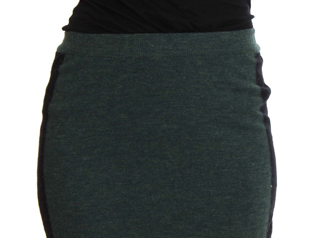 Green Wool Blend Pencil Skirt - X excelência