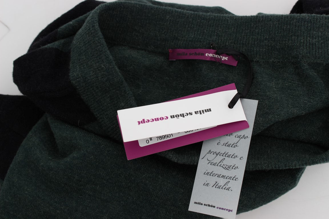 Green Wool Blend Pencil Skirt - X excelência