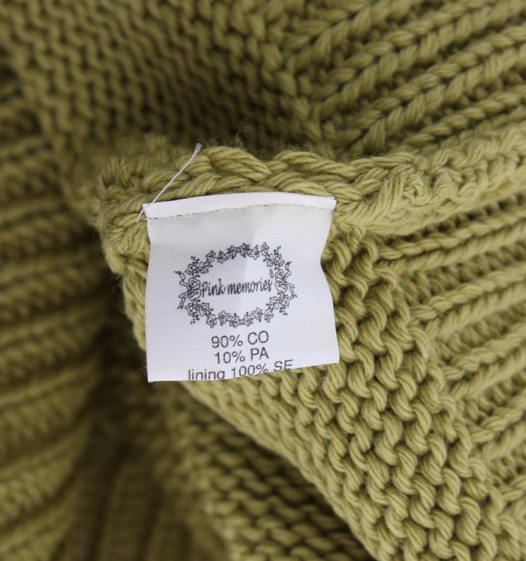 Green Cotton Blend Knitted Sleeveless Sweater - X excelência