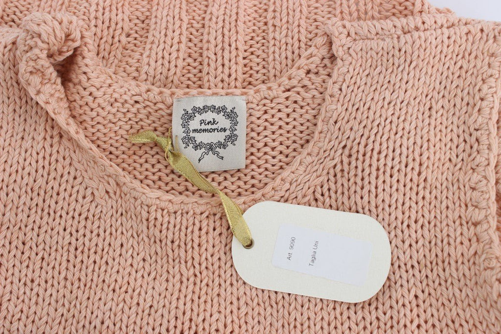 Pink Cotton Blend Knitted Sleeveless Sweater - X excelência