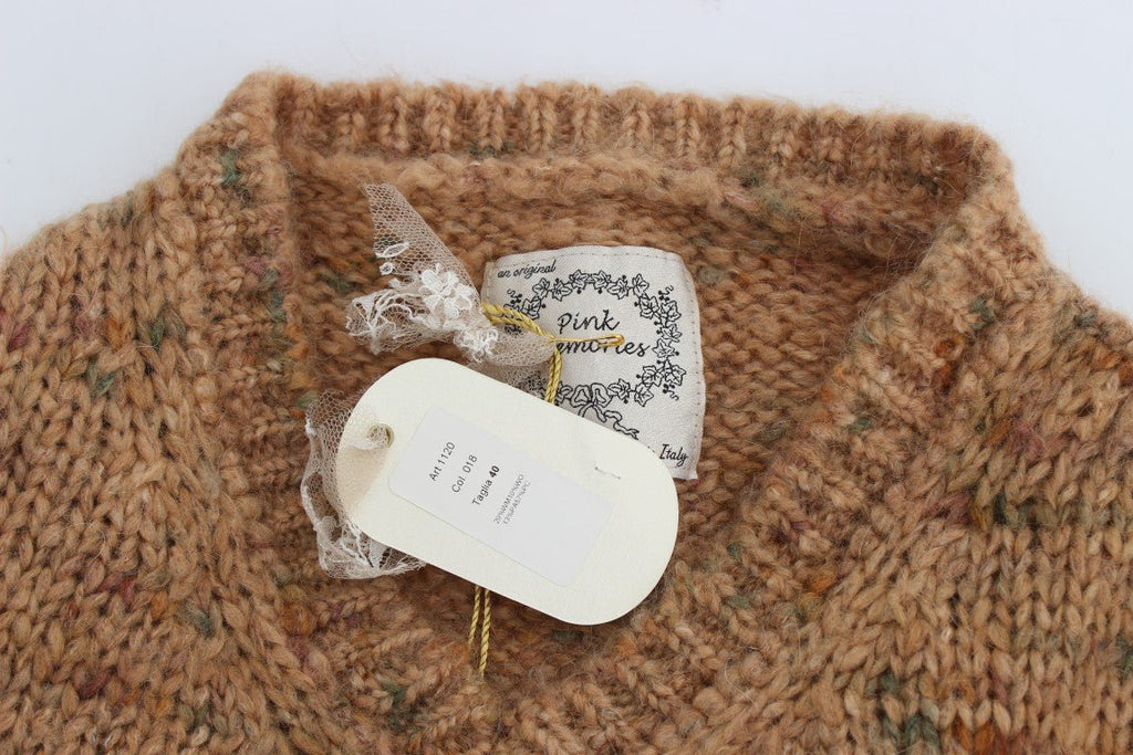 Brown Wool Blend Knitted Oversize Sweater - X excelência
