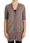 Purple Lace Cotton Cardigan Sweater - X excelência