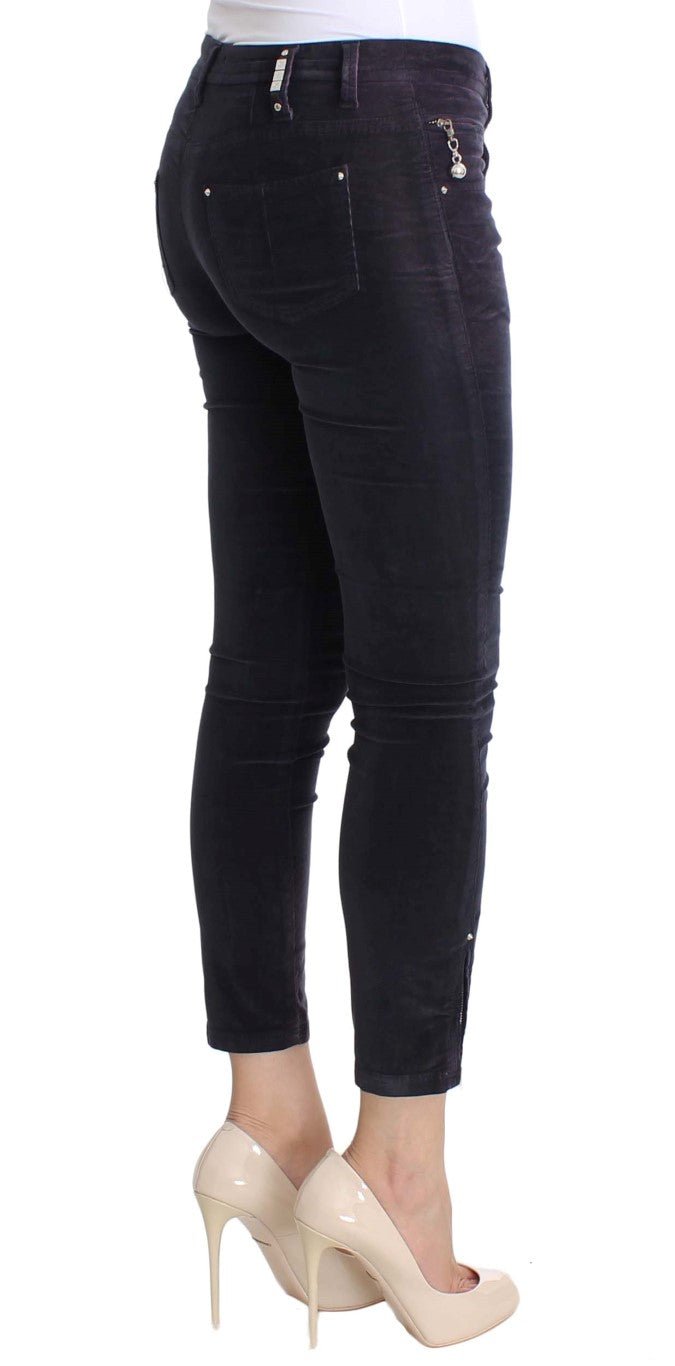 Purple Cropped Corduroys Jeans - X excelência