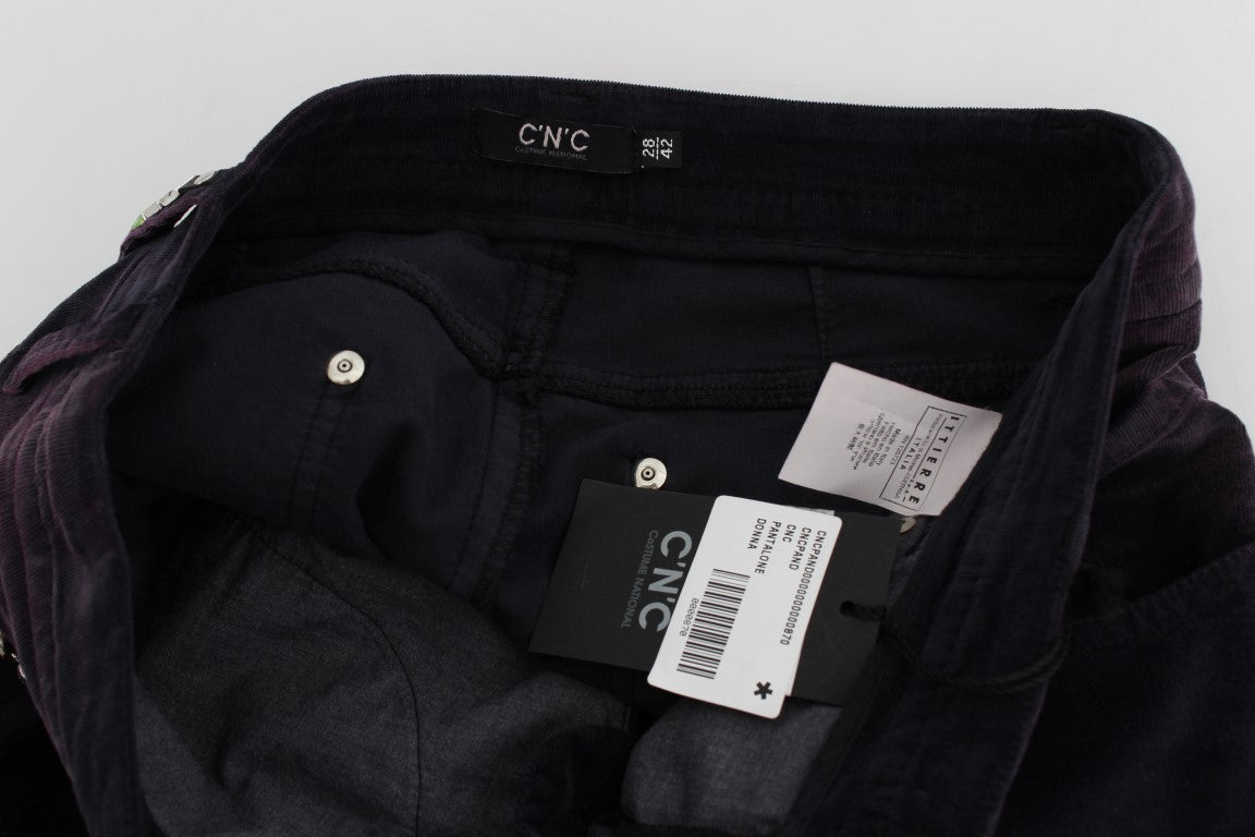 Purple Cropped Corduroys Jeans - X excelência