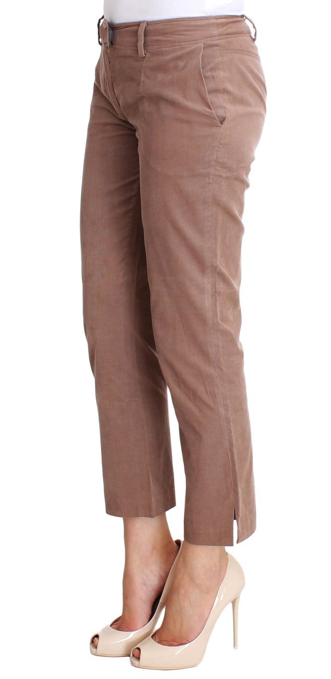 Brown Cropped Corduroys Pants - X excelência
