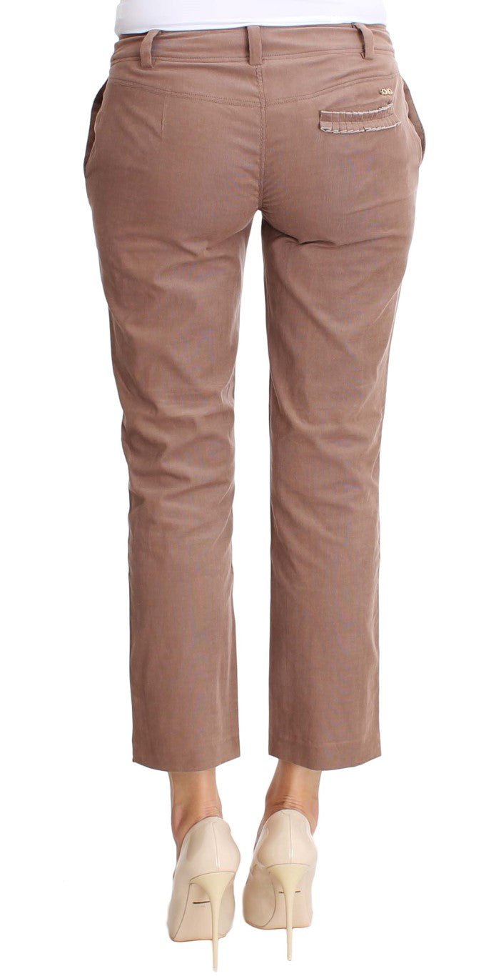 Brown Cropped Corduroys Pants - X excelência