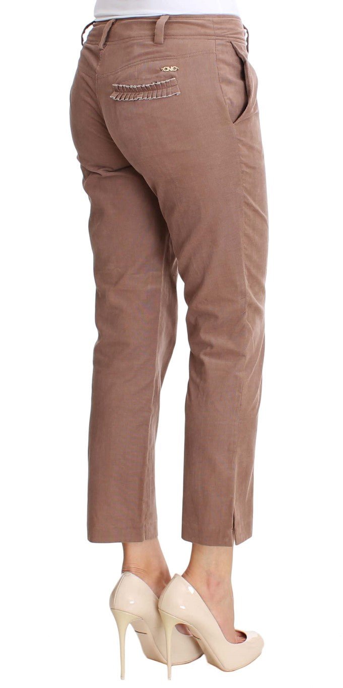 Brown Cropped Corduroys Pants - X excelência