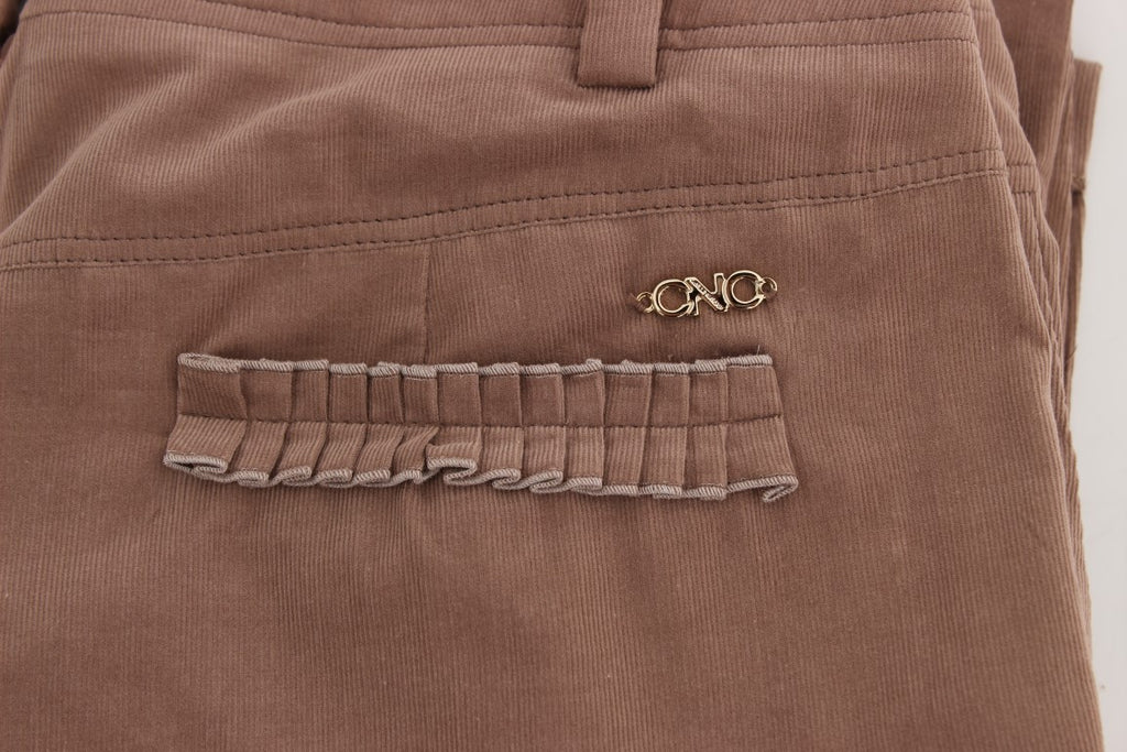 Brown Cropped Corduroys Pants - X excelência