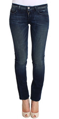 Blue Wash Cotton Slim Fit Skinny Jeans - X excelência