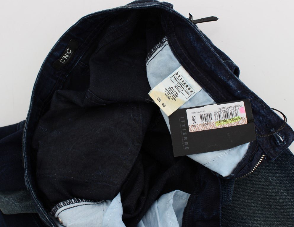 Blue Wash Cotton Slim Fit Skinny Jeans - X excelência