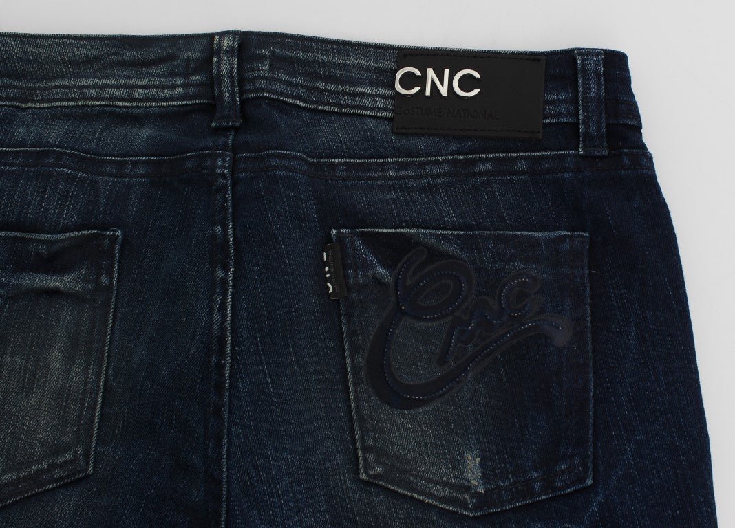 Blue Wash Cotton Slim Fit Skinny Jeans - X excelência