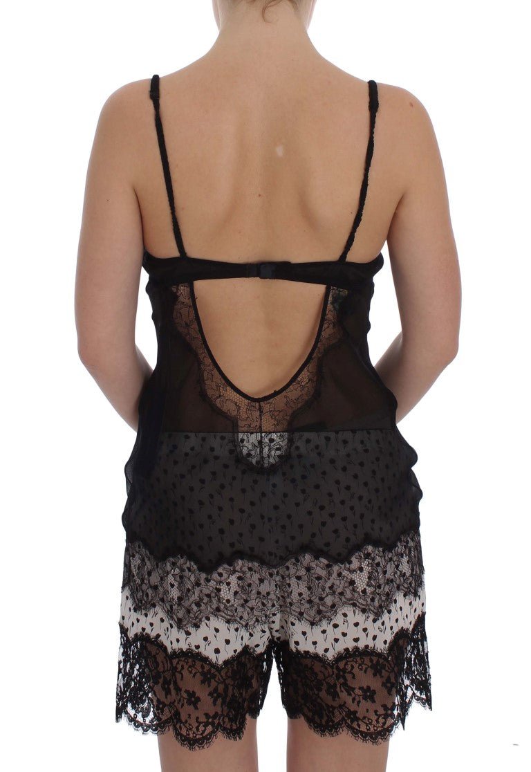 Black Silk Lace Babydoll Lingerie Top - X excelência