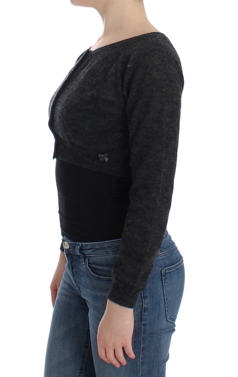 Gray Knit Wool Cardigan Sweater - X excelência