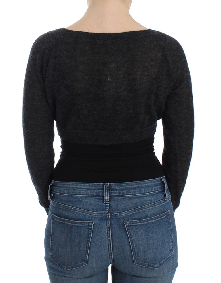 Gray Knit Wool Cardigan Sweater - X excelência