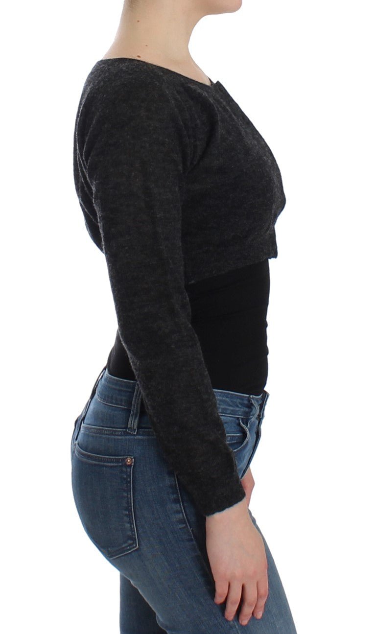 Gray Knit Wool Cardigan Sweater - X excelência
