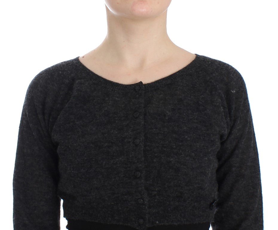 Gray Knit Wool Cardigan Sweater - X excelência