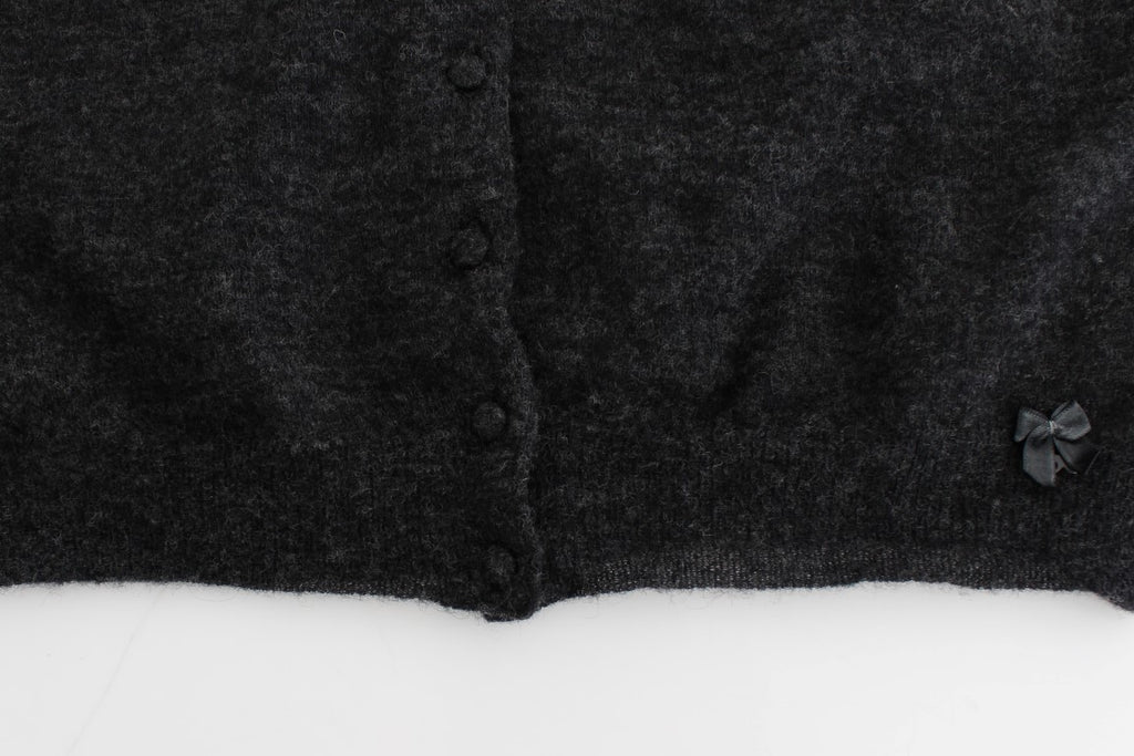 Gray Knit Wool Cardigan Sweater - X excelência