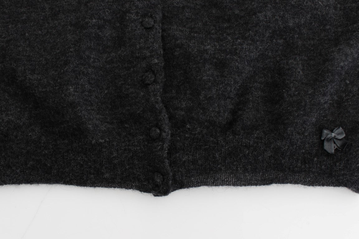Gray Knit Wool Cardigan Sweater - X excelência