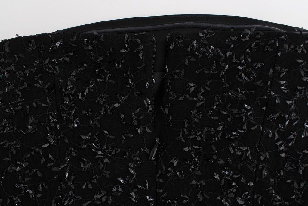 Black Strapless Embellished Pencil Dress - X excelência
