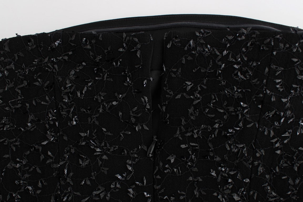 Black Strapless Embellished Pencil Dress - X excelência