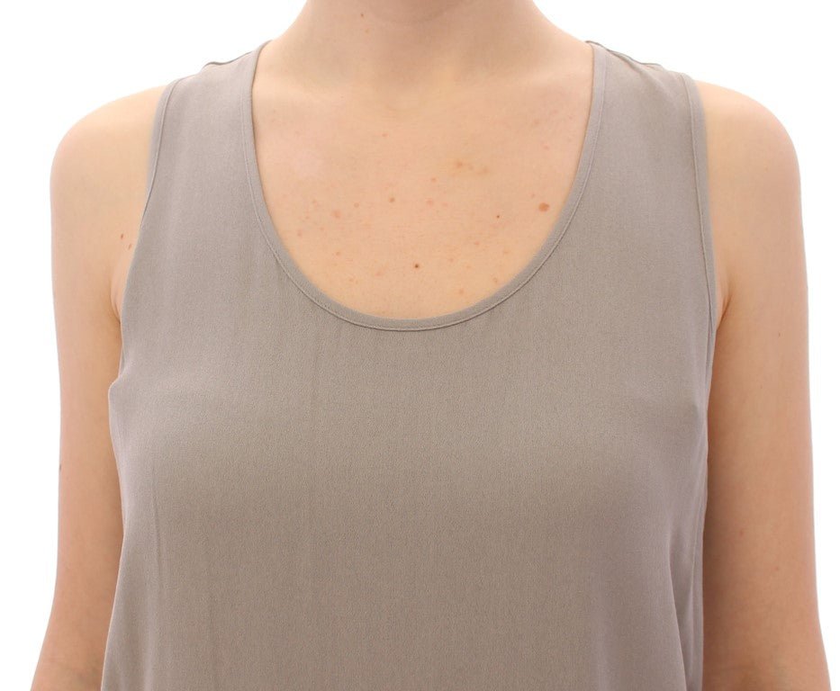 Gray Viscose Tank Top Shirt Blouse - X excelência
