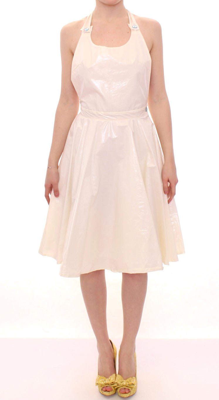 White Halterneck Knee Length Tea Dress - X excelência