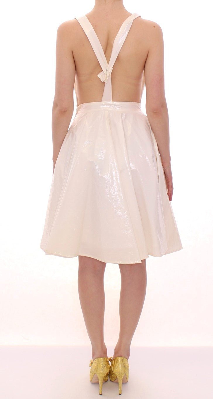 White Halterneck Knee Length Tea Dress - X excelência
