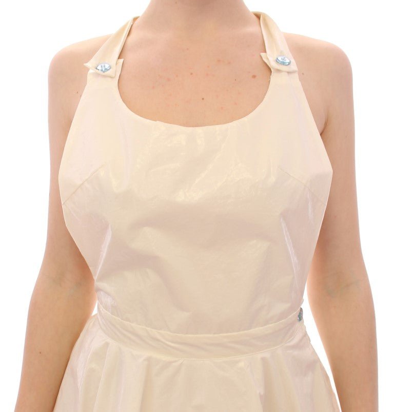 White Halterneck Knee Length Tea Dress - X excelência