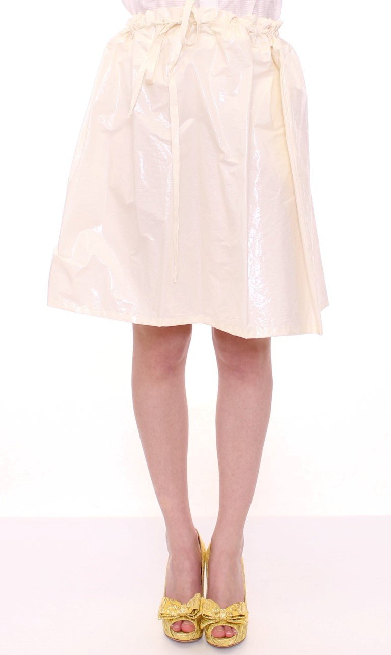 White Above-Knee Stretch Waist Strap Skirt - X excelência