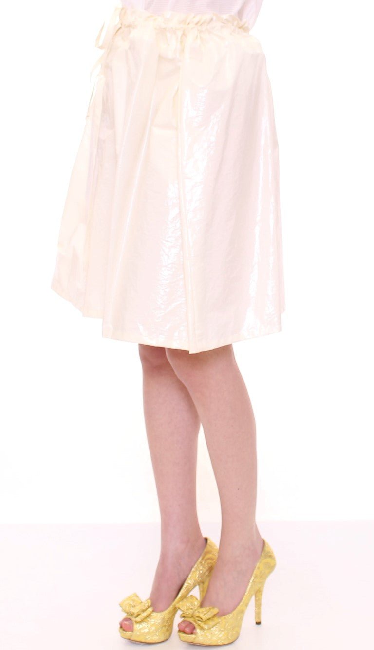 White Above-Knee Stretch Waist Strap Skirt - X excelência
