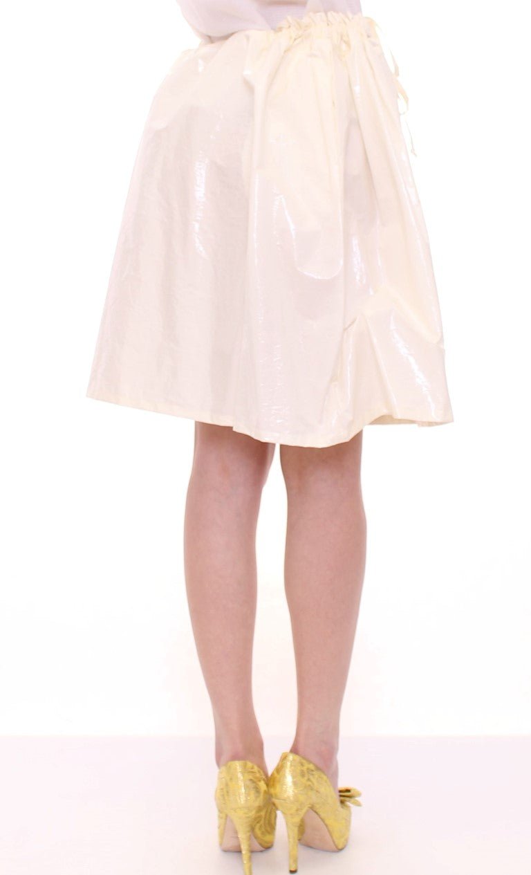 White Above-Knee Stretch Waist Strap Skirt - X excelência