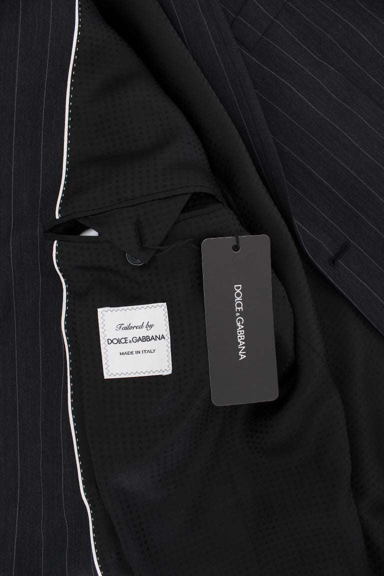 Gray Striped Slim Fit Wool Blazer - X excelência
