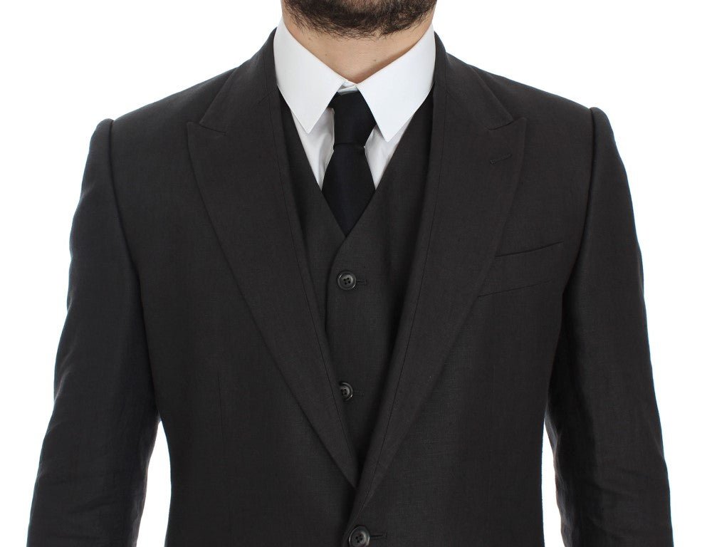 Gray Slim Fit Linen Blazer Jacket - X excelência