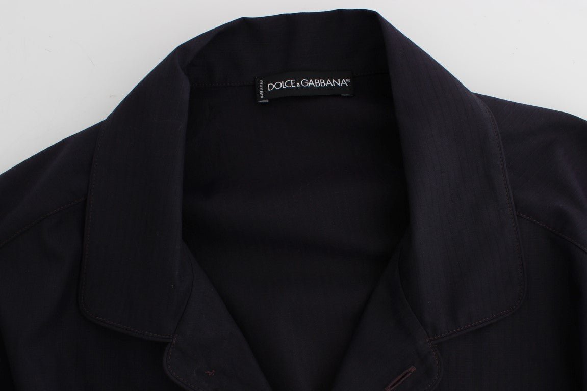 Purple Striped Cotton Pajama Lounge Shirt - X excelência