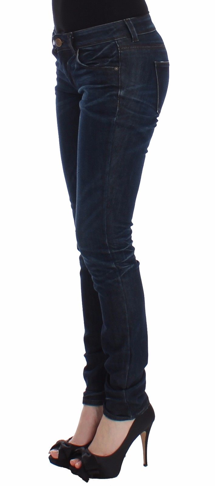 Blue Slim Jeans Denim Pants Skinny Leg Stretch - X excelência