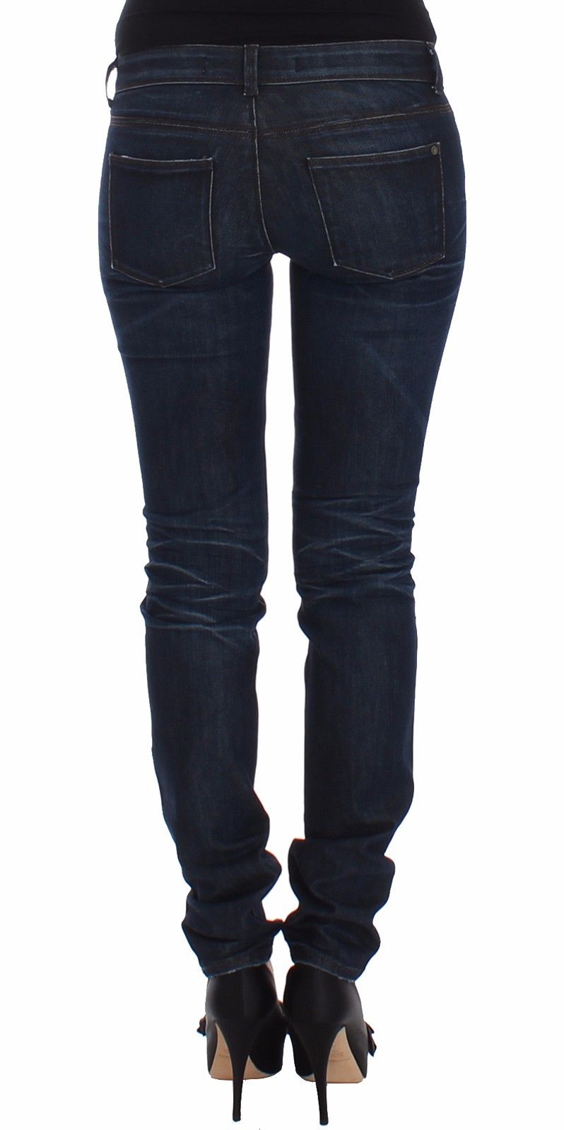 Blue Slim Jeans Denim Pants Skinny Leg Stretch - X excelência