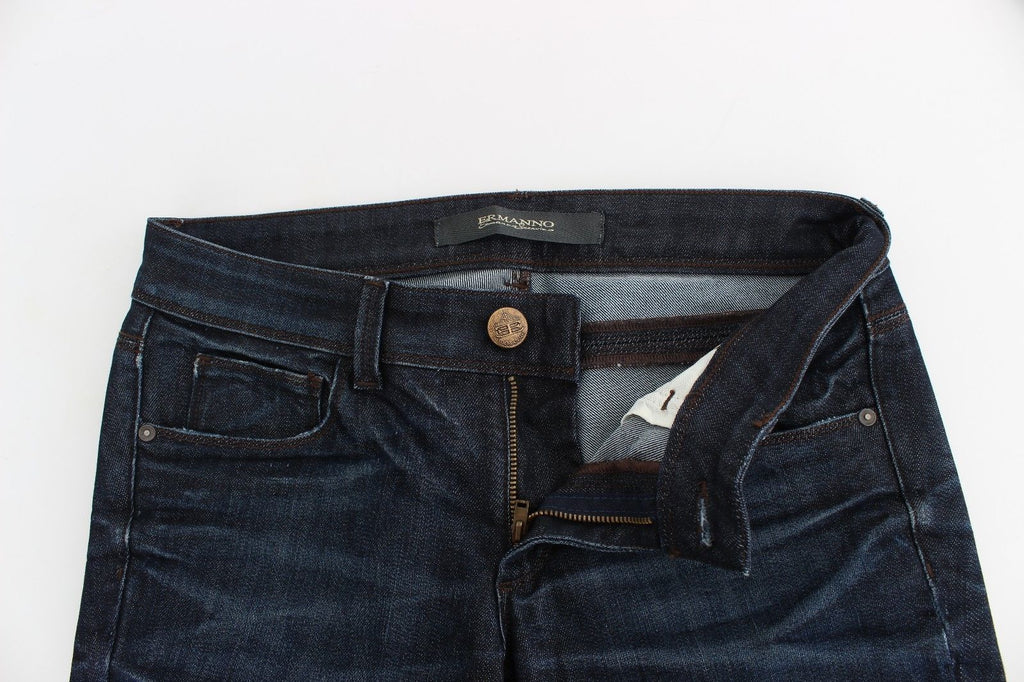 Blue Slim Jeans Denim Pants Skinny Leg Stretch - X excelência