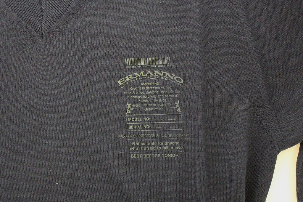 Blue Wool Blend V-neck Pullover Sweater - X excelência